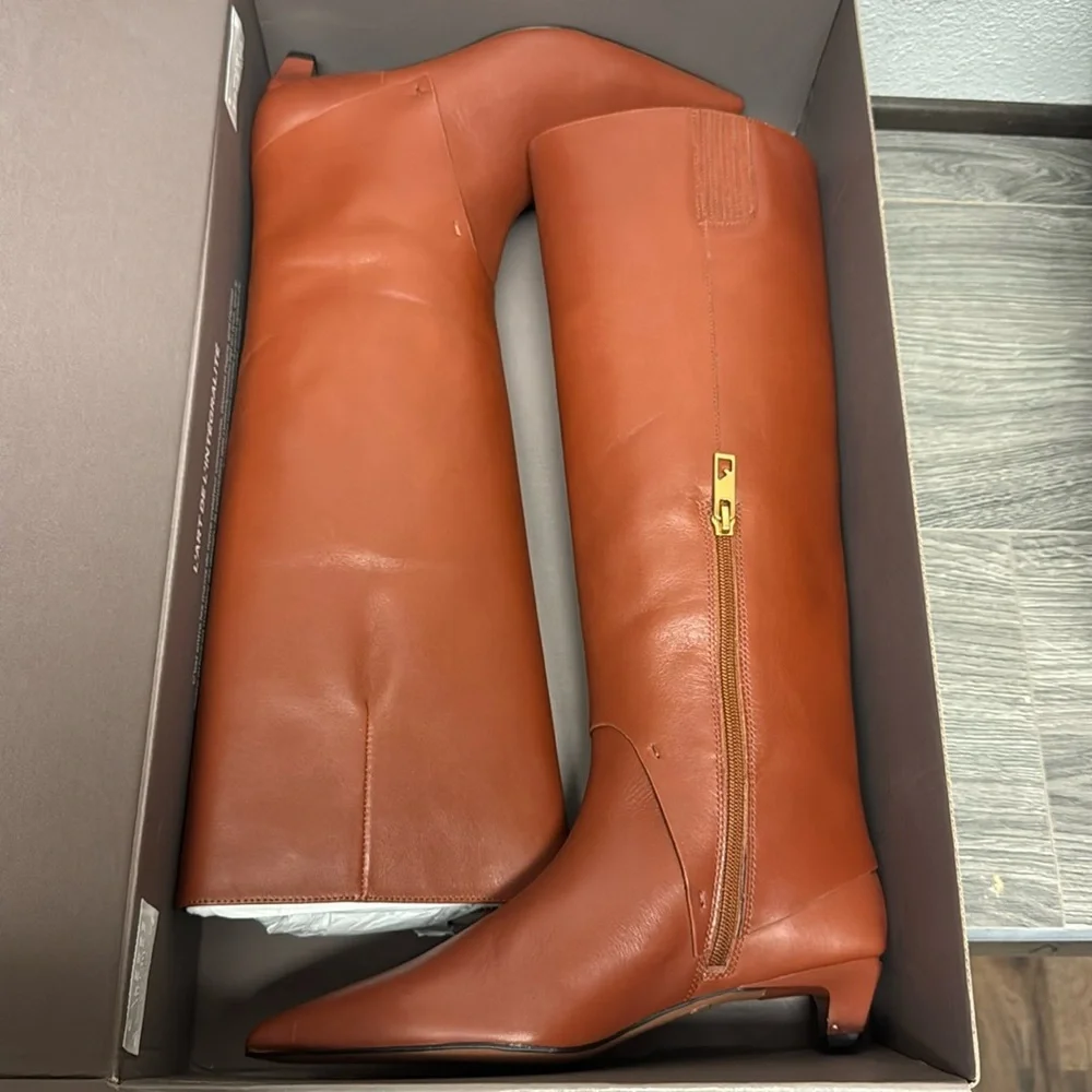 Franco Sarto Martin Knee High Boot In Acorn Brown Leather_2